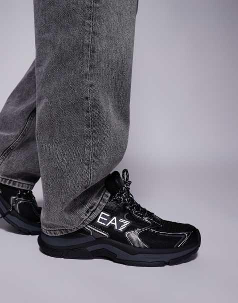 Armani EA7 - Baskets à logo et semelle chunky - Noir/argenté - view 1