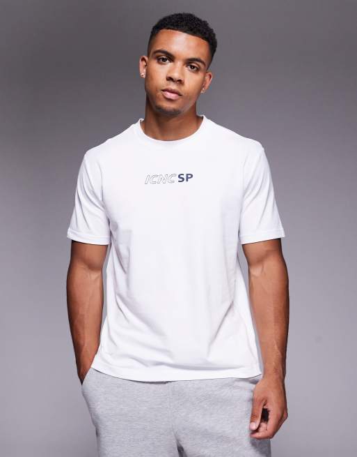 Armani – EA7 – Biały T-shirt ze sportowym nadrukiem na plecach, 3 z 4