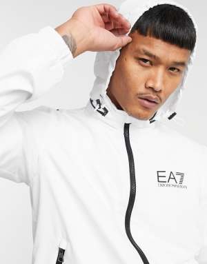 Armani EA7 big logo jacket in white