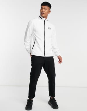 Armani EA7 big logo jacket in white