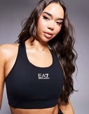 Ea7 Official Store Dynamic Athlete Sports Bra In Vigor7 Technical Fabric In Black