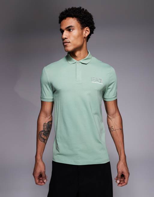 Armani – EA7 – Ciemnozielona koszulka polo, 3 z 5