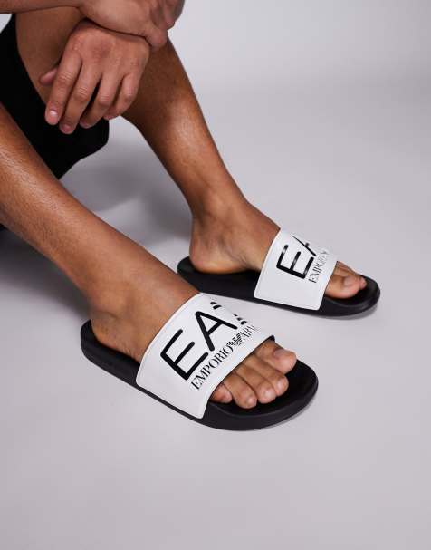 Armani EA7 - Claquettes de plage à logo - Blanc et noir - view 1