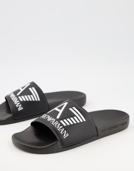 Armani discount black sliders