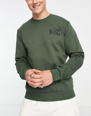 Armani EA7 contrast logo sweatshirt in khaki
