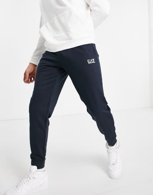 Armani EA7 core ID french terry joggers in navy ASOS