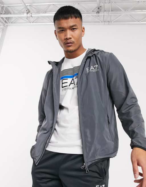 Grey ea7 coat new arrivals