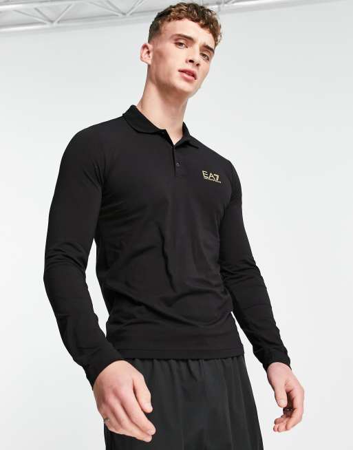 Ea7 long hotsell sleeve polo black