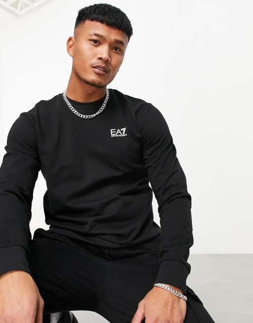 Armani EA7 Core ID logo sweatshirt in black ASOS