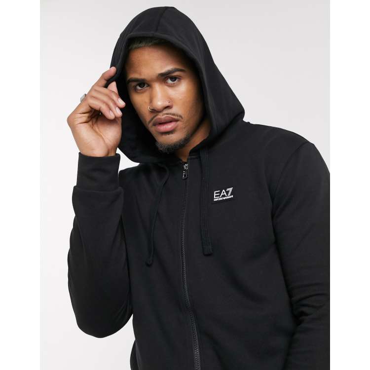 Emporio armani ea7 core logo crop hoodie new arrivals