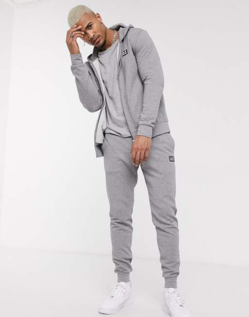 Armani EA7 Core ID rubberised logo tracksuit set in gray SUIT 3 ASOS