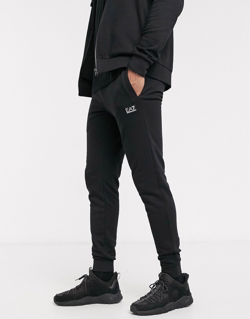 Armani EA7 Core ID rubberized logo sweatpants in black