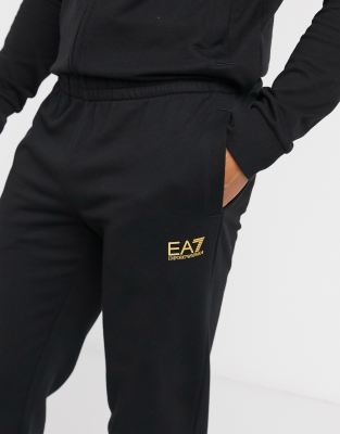 armani black and gold tracksuit