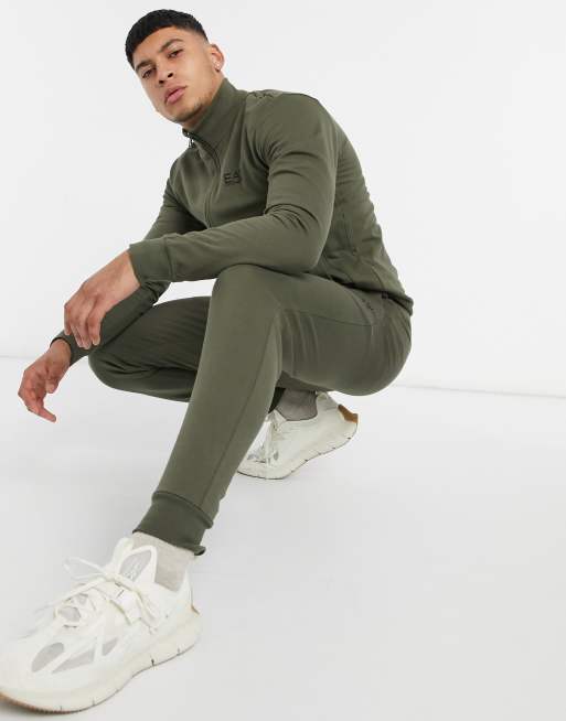 Armani on sale khaki tracksuit