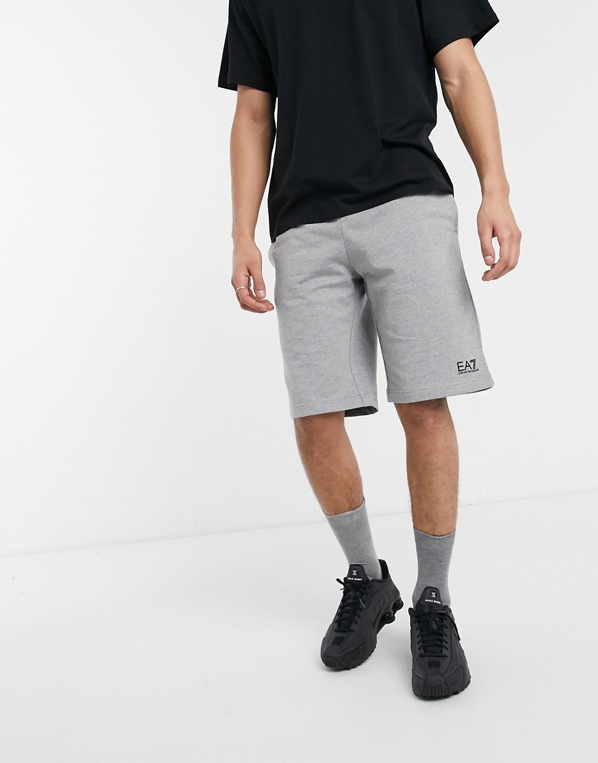Armani EA7 Core ID small logo sweat shorts in grey