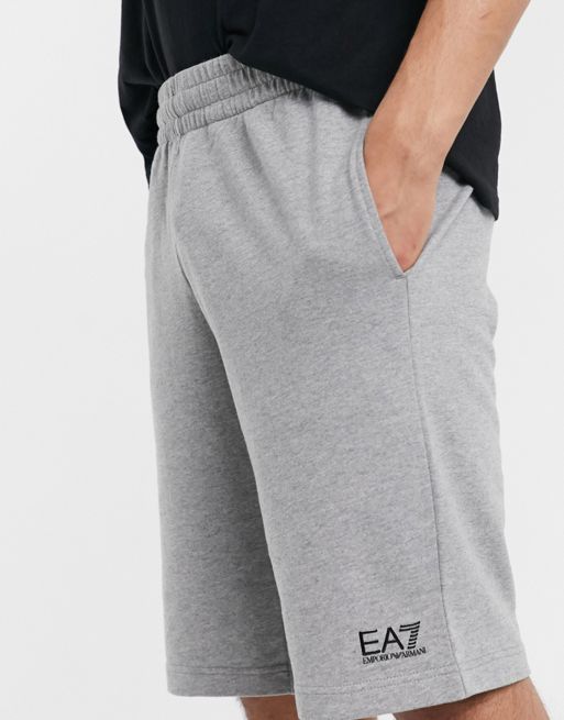 Armani EA7 Core ID small logo sweat shorts in grey | ASOS