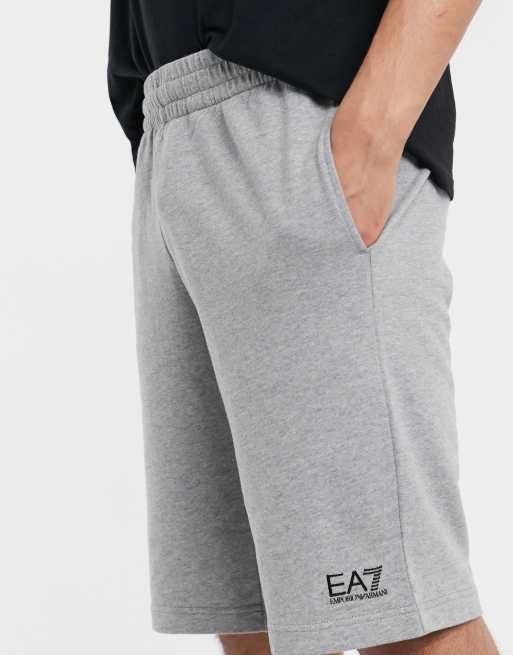 Armani EA7 Core ID small logo sweat shorts in grey ASOS