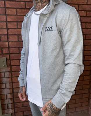 ea7 grey zip hoodie