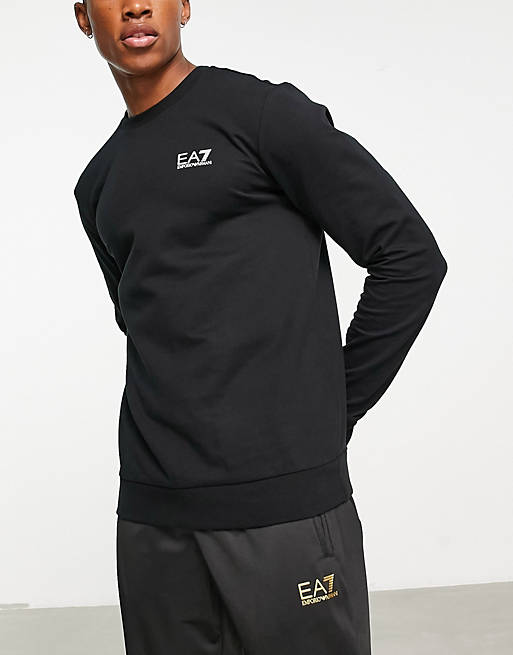 Armani – EA7 Core ID – Svart sweatshirt med logga