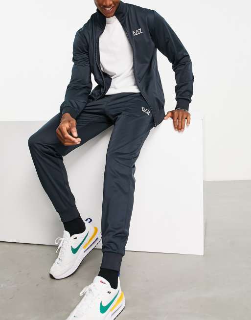 Armani - EA7 Core ID - Tuta sportiva con collo in tricot blu navy