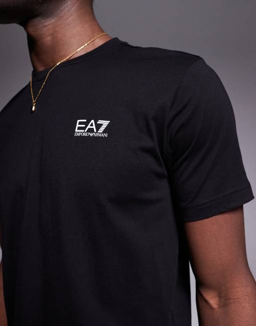 Armani EA7 crew neck logo t-shirt in black | ASOS