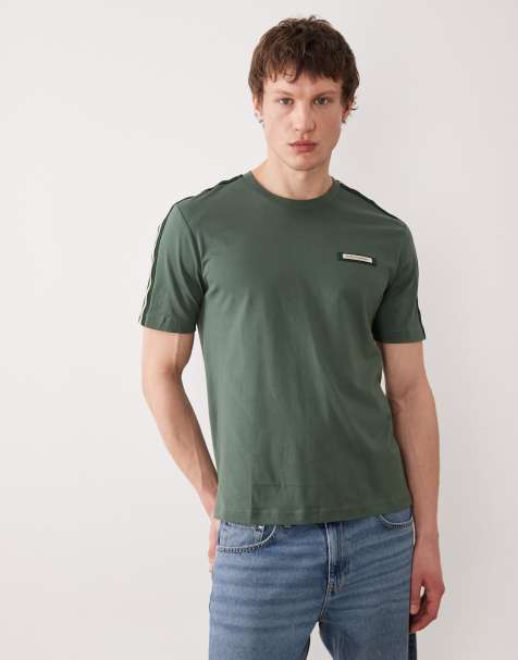 Armani EA7 crew neck tape logo t-shirt in green 