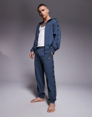 EA7 Armani EA7 cuffed joggers co-ord with logo tape detail in dark grey