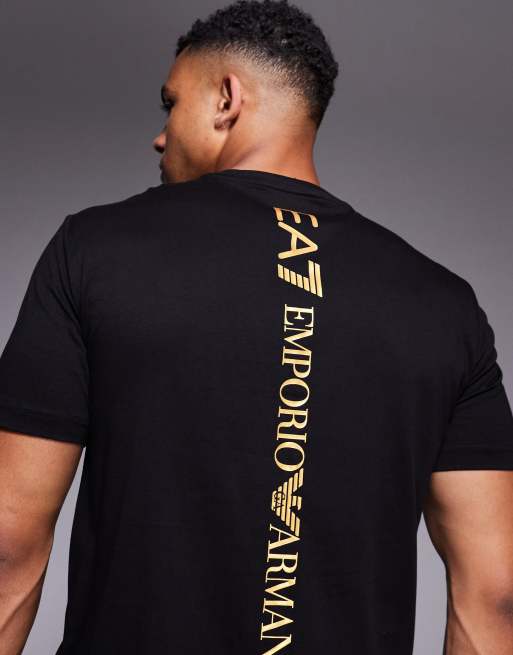 Armani – EA7 – Czarny t-shirt z małym logo, 4 z 4