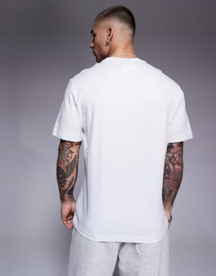 Ea7 Armani  Embossed Center Logo T-shirt In White