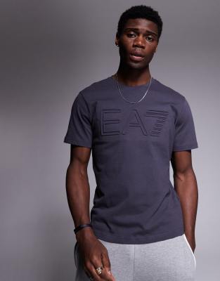 EA7 Armani EA7 embossed central logo t-shirt in dark grey