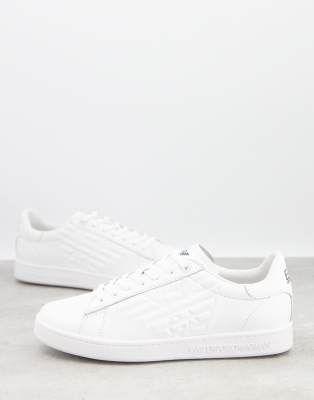 ea7 logo embossed trainers