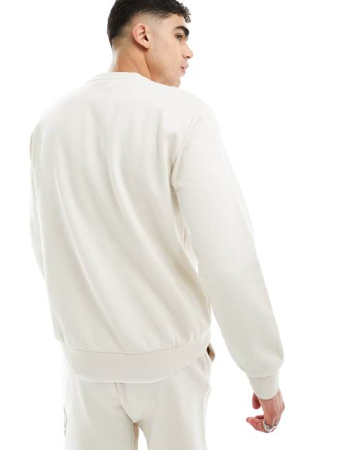 Armani - EA7 - Felpa beige con logo sul petto grande in coordinato, 3 di 4