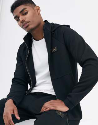 black and gold armani tracksuit