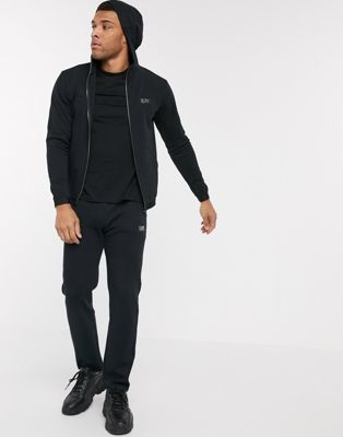 ea7 black and gold tracksuit