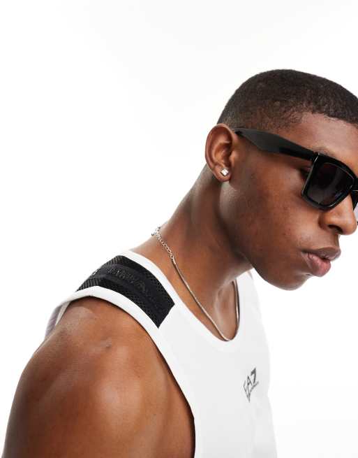 Armani - EA7 - Hemdje met logo in het midden en contrasterende biezen in wit, 2 van 4