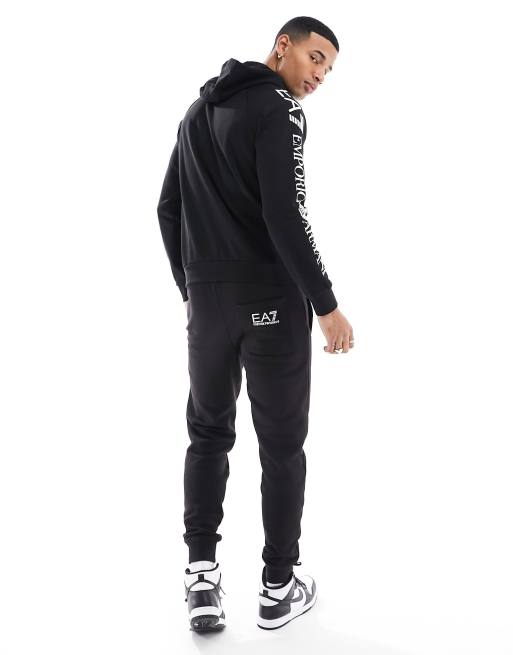 Armani - EA7 - Hoodie met logo op de arm in zwart, deel van co-ord set, 3 van 4