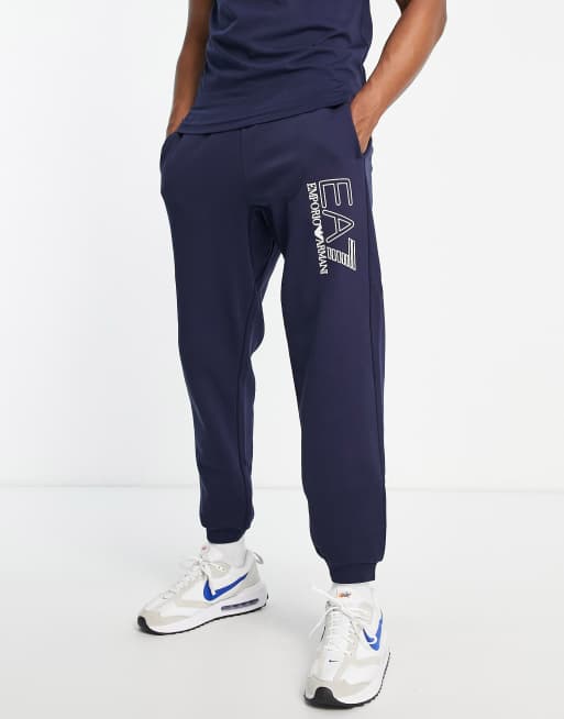 Armani - EA7 - Joggingbroek met opvallend logo in marineblauw