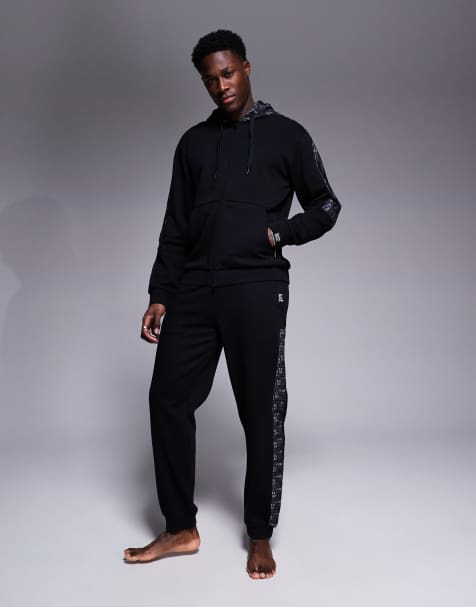 Armani – EA7 – Jogginghose in Schwarz mit Logoband, Kombiteil - view 1