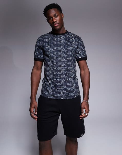 Armani – EA7 – Joggingshorts in Schwarz mit Logoband, Kombiteil - view 1
