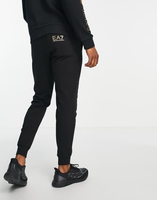 Ea7 black tracksuit discount bottoms