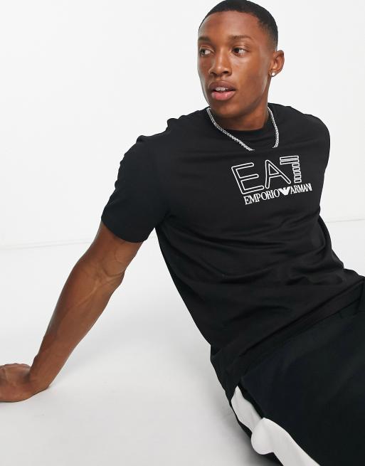 Armani EA7 large logo t-shirt in black | ASOS