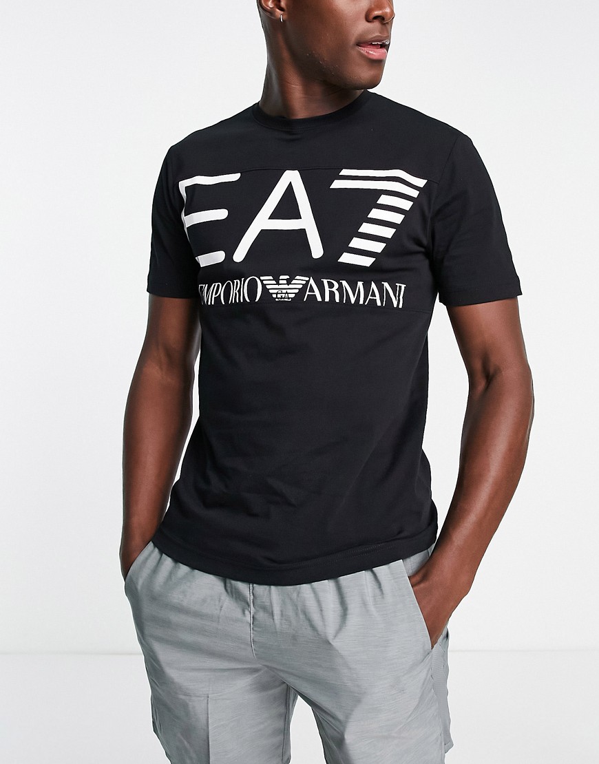 Armani EA7 large logo t-shirt in black