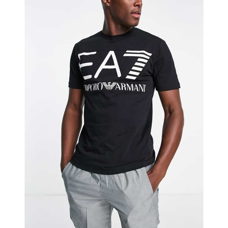 Weerkaatsing inhalen huichelarij Armani EA7 large logo t-shirt in black | ASOS