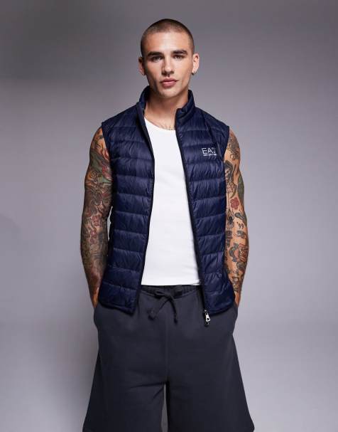 Armani EA7 light padded vest in navy - view 1