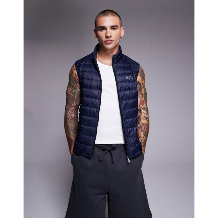 Armani EA7 light padded vest in navy ASOS