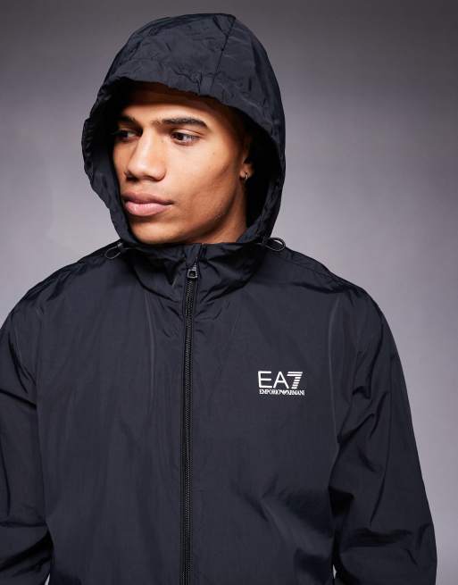 ジャケットその他 EA7 Jackets Armani EA7 light weight hooded logo jacket in black | ASOS