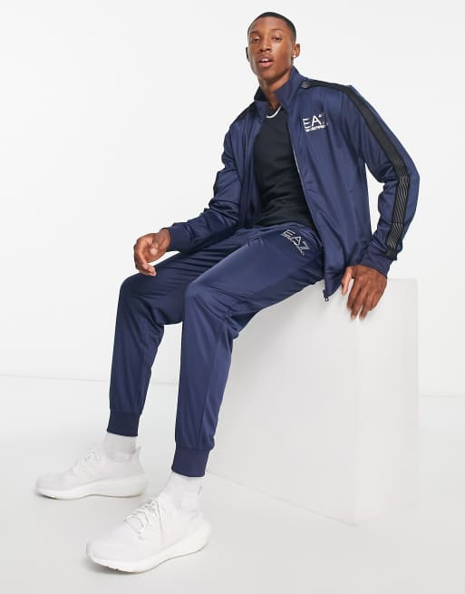 Ea7 navy hot sale tracksuit