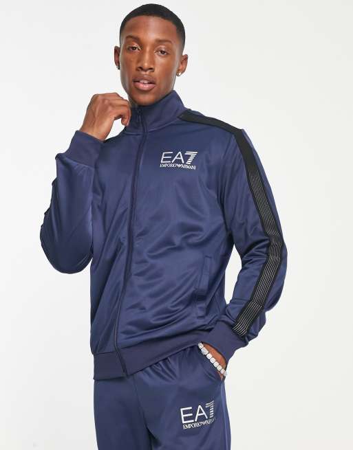 Navy blue armani tracksuit on sale