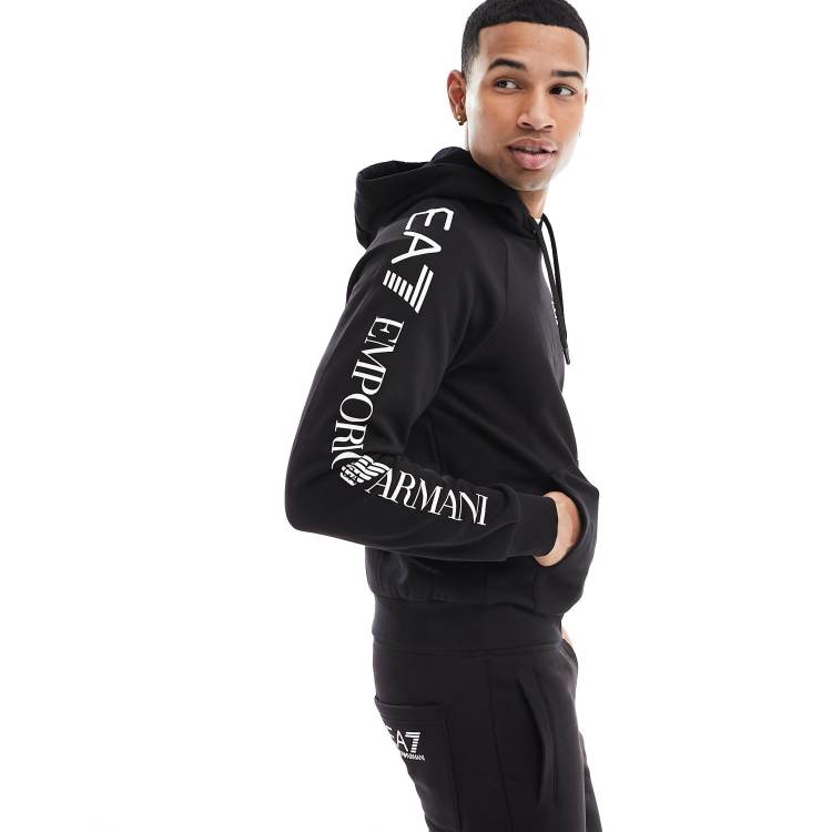 Armani EA7 logo arm hoodie in black co ord ASOS