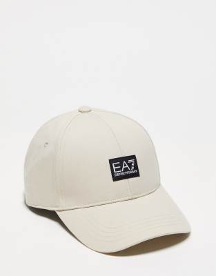 Armani EA7 logo baseball cap in beige - ASOS Price Checker
